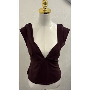 Free People Duo Corset Cami Size XL Bitter Chocolate Stretch